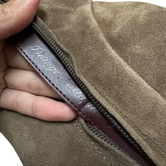 Franco Sarto Vintage Josef Brown Suede Block Heel Ankle Boots NWOT Sz 8.5 - Picture 4 of 6